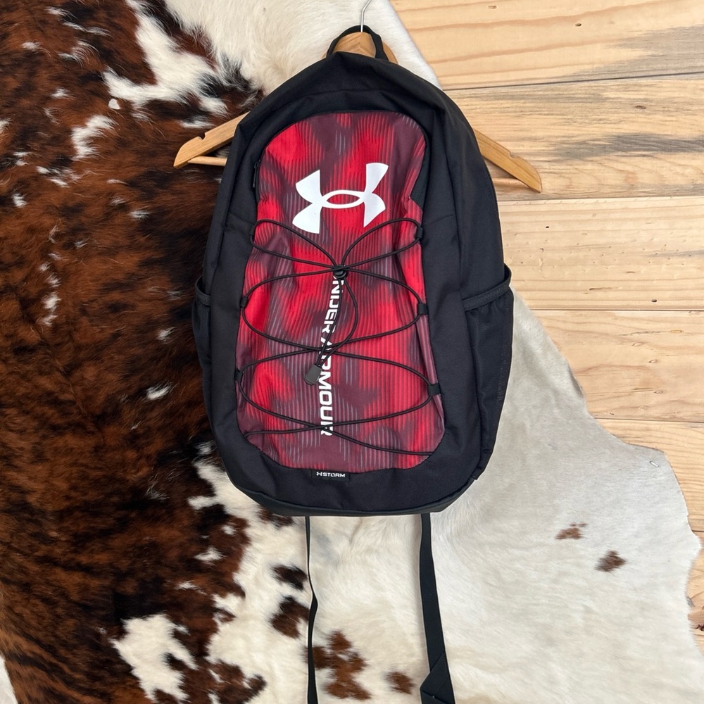 NWOT Under Armour Storm Backpack & Matching Lunchbox Black Red School Sport
